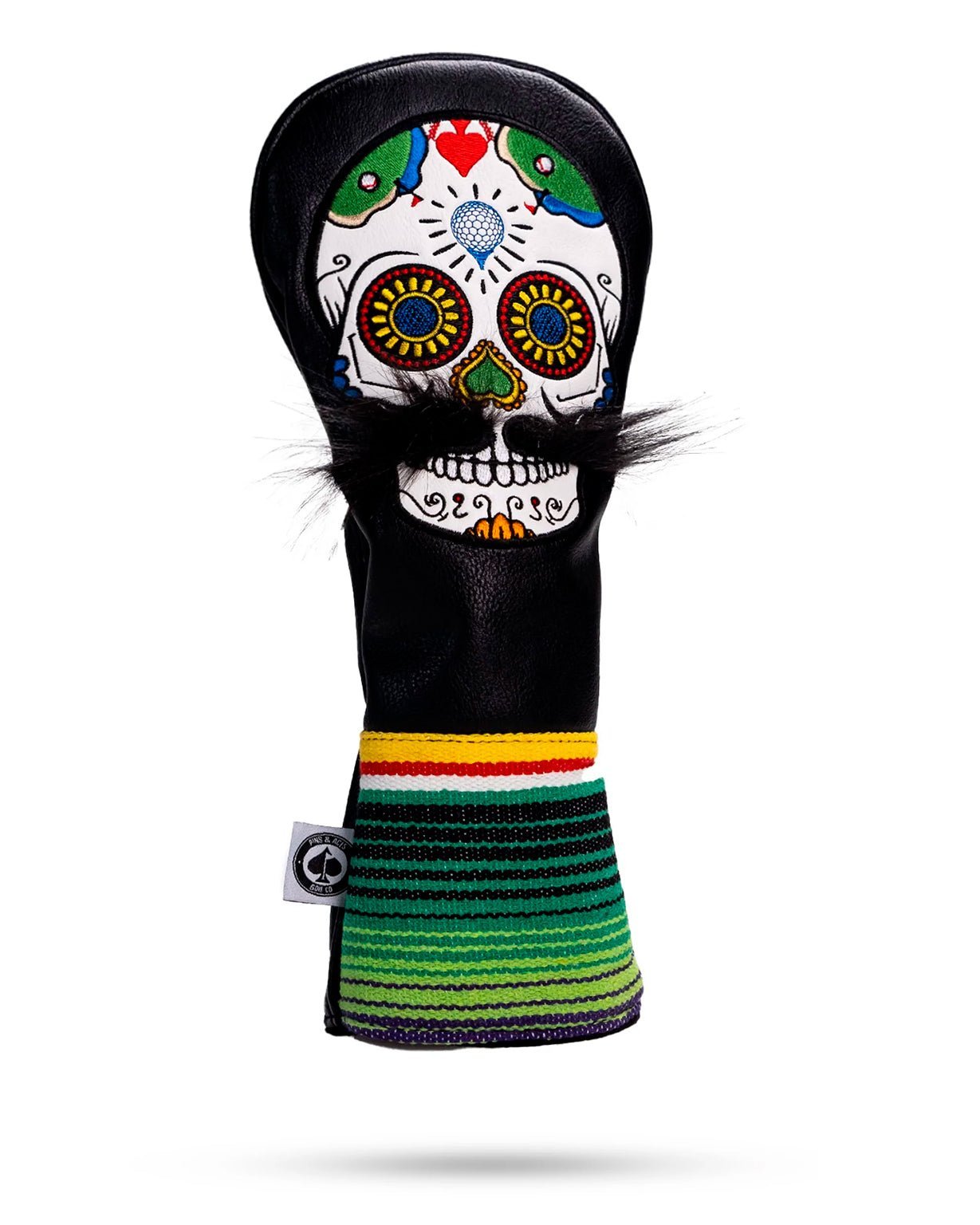 Mustache Sugar Skull - Driver Cover - Black image