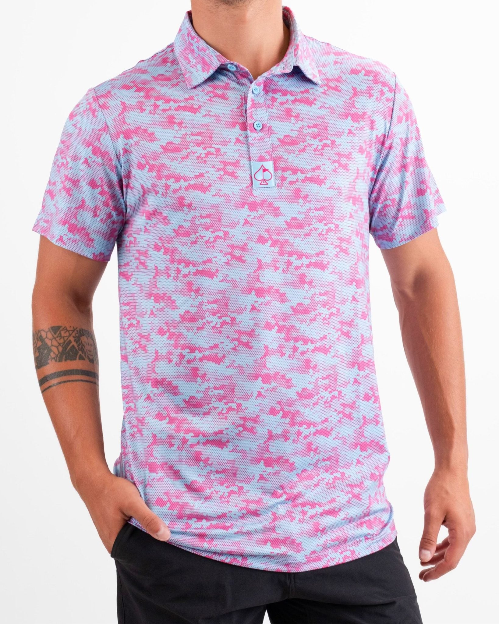Pink Hex Camo Polo Shirt image 0