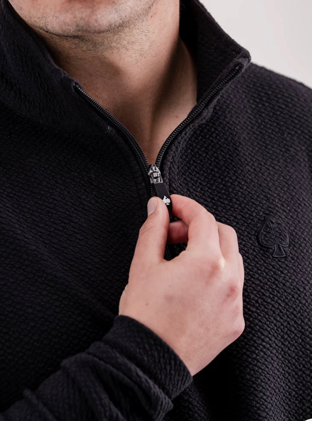 Player preferred waffle knit pullover black image 4