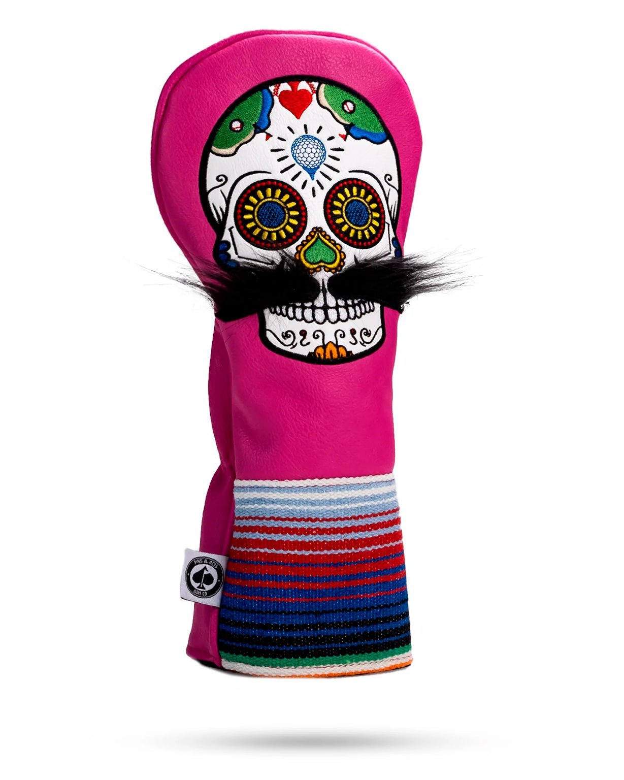 Mustache Sugar Skull - Driver Cover - Pink image