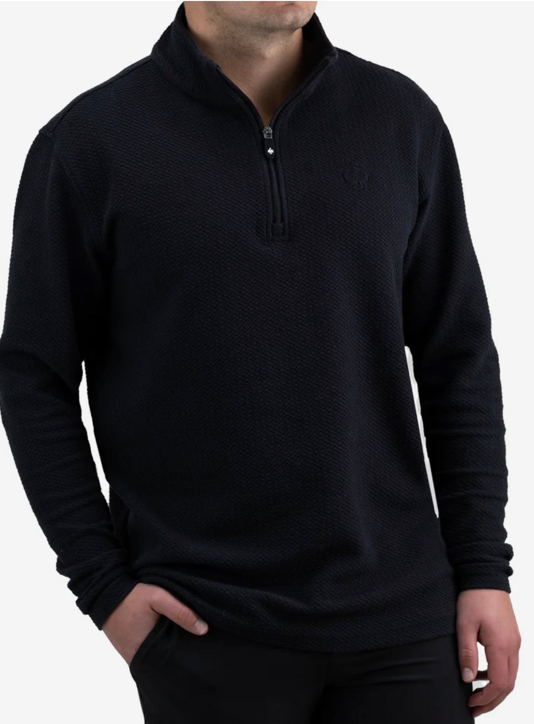 Player preferred waffle knit pullover black image 1