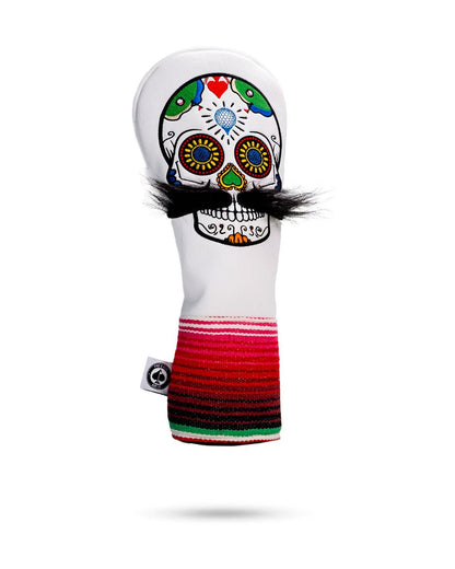 Mustache Sugar Skull - Fairway Cover - White image